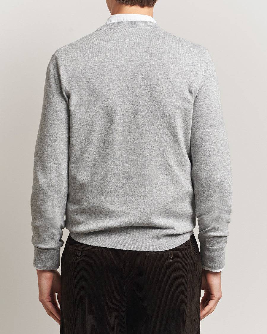 Herren | Pullover | Filippa K | Cotton Merino Basic Sweater Light Grey Melange