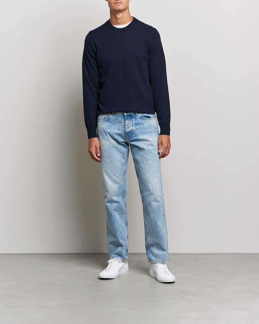 Herren | Pullover | Filippa K | Cotton Merino Basic Sweater Navy