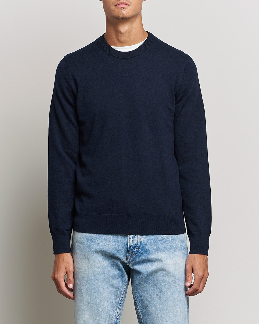 Herren | The Classics of Tomorrow | Filippa K | Cotton Merino Basic Sweater Navy