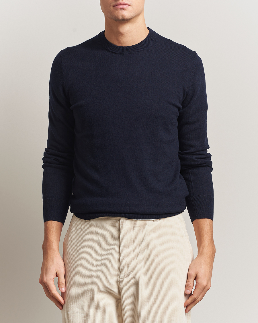 Herren | Pullover | Filippa K | Cotton Merino Basic Sweater Navy