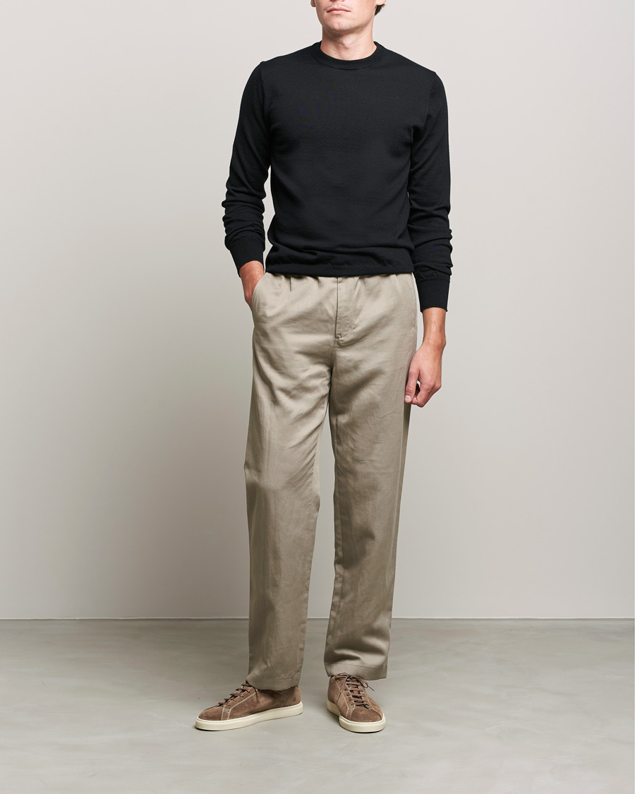 Herren | Pullover | Filippa K | Merino Round Neck Sweater Black