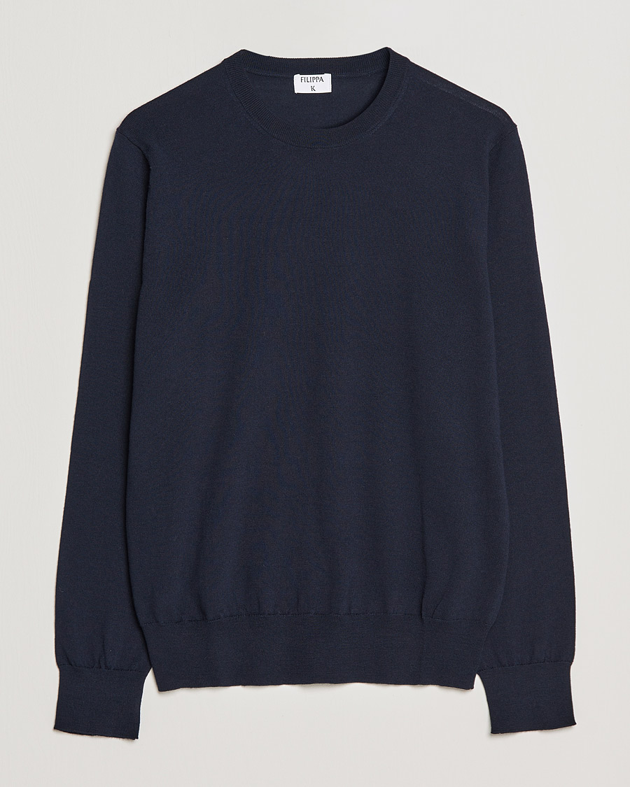 Herren | Pullover | Filippa K | Merino Round Neck Sweater Navy