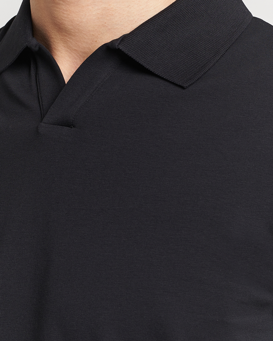 Herren | Poloshirt | Filippa K | Soft Lycra Polo Tee Black