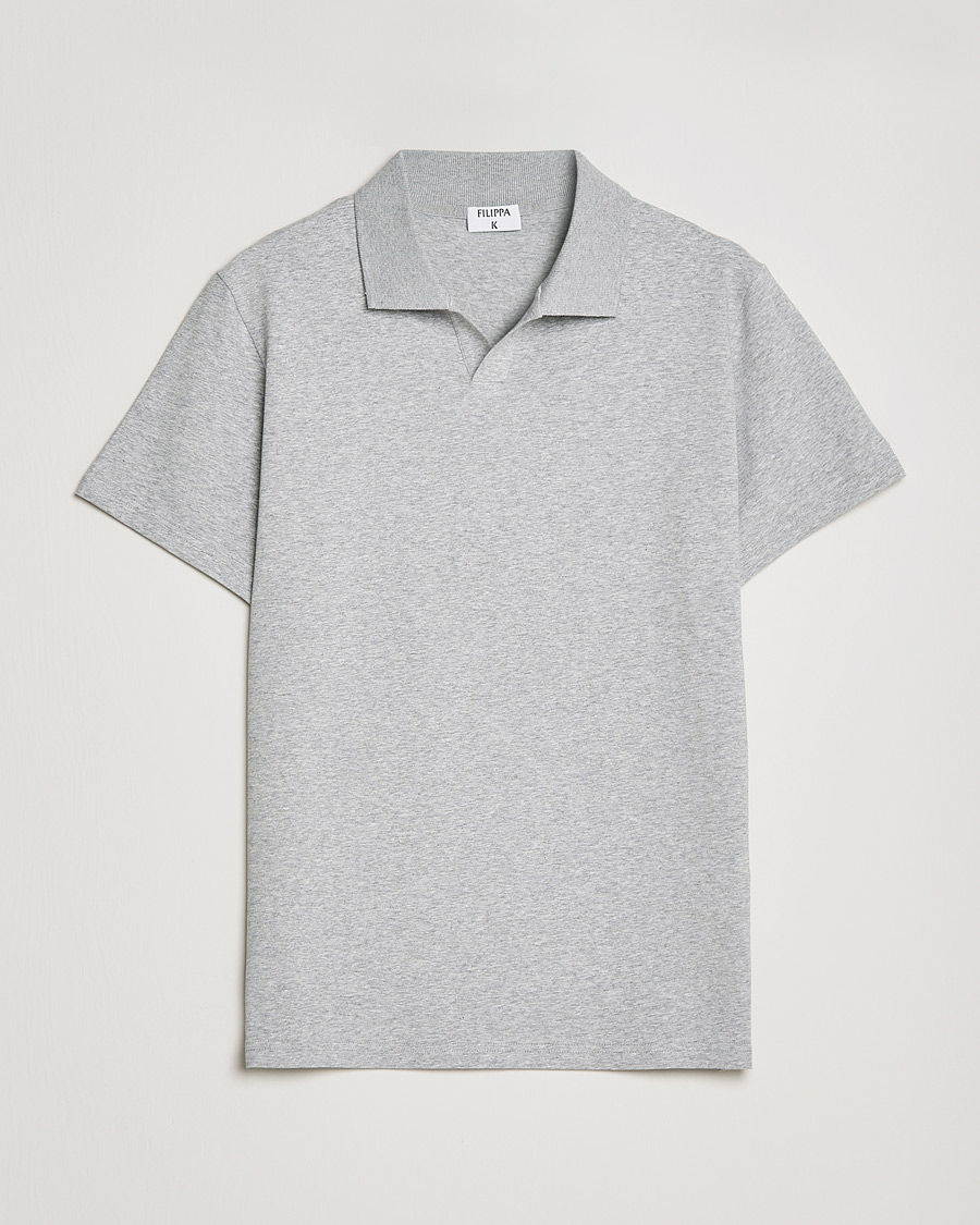 Herren | Poloshirt | Filippa K | Soft Lycra Polo Tee Light Grey Melange