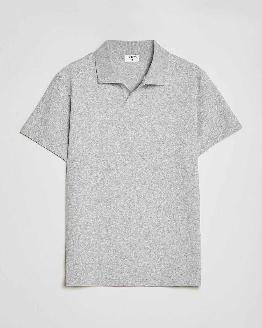 Herren | Poloshirts | Filippa K | Soft Lycra Polo Tee Light Grey Melange