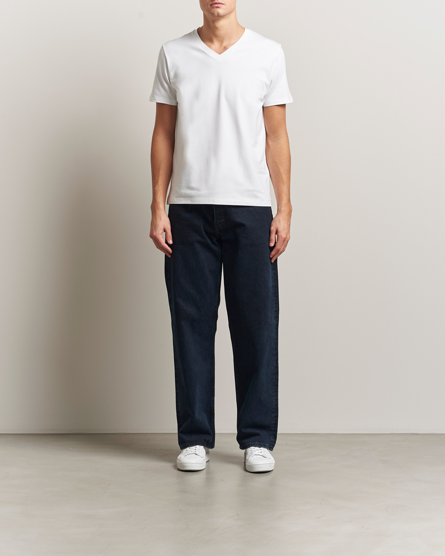 Herren | T-Shirts | Filippa K | Soft Lycra V-Neck Tee White