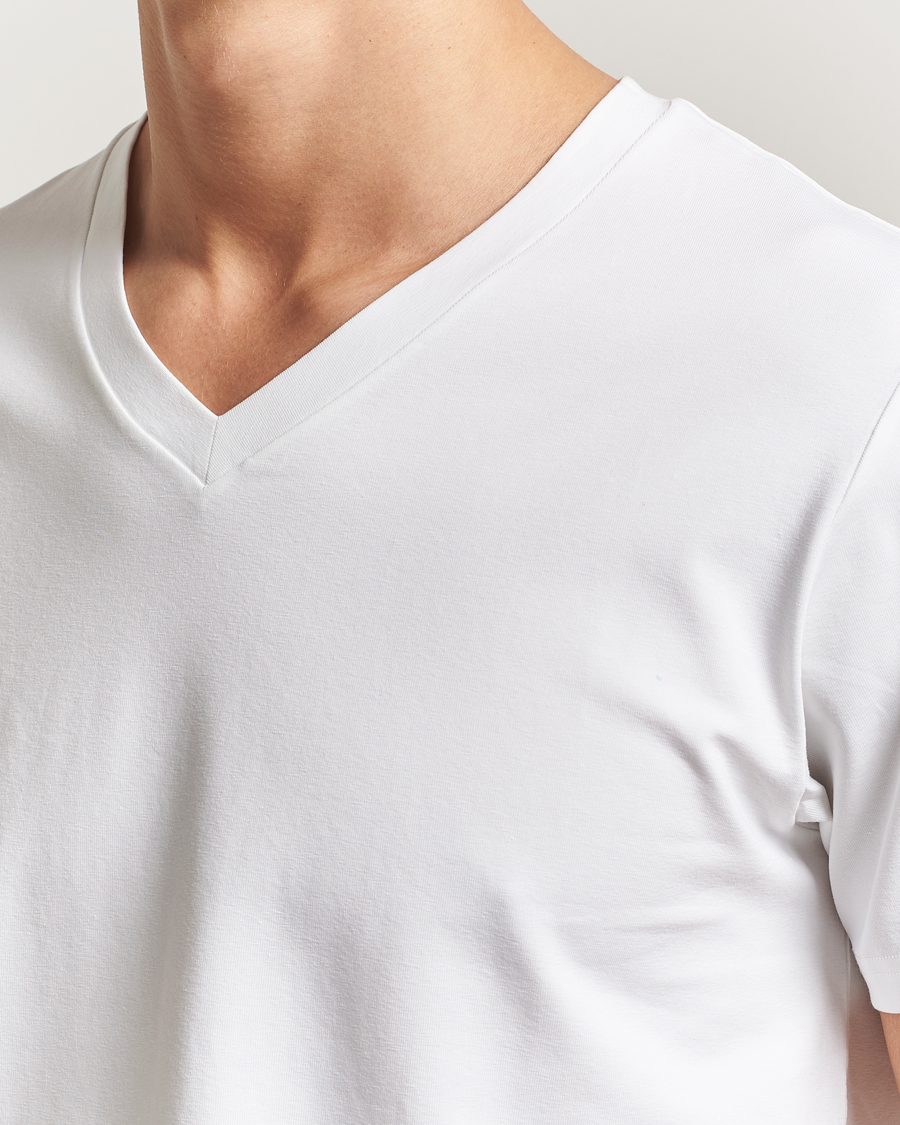 Herren | T-Shirts | Filippa K | Soft Lycra V-Neck Tee White
