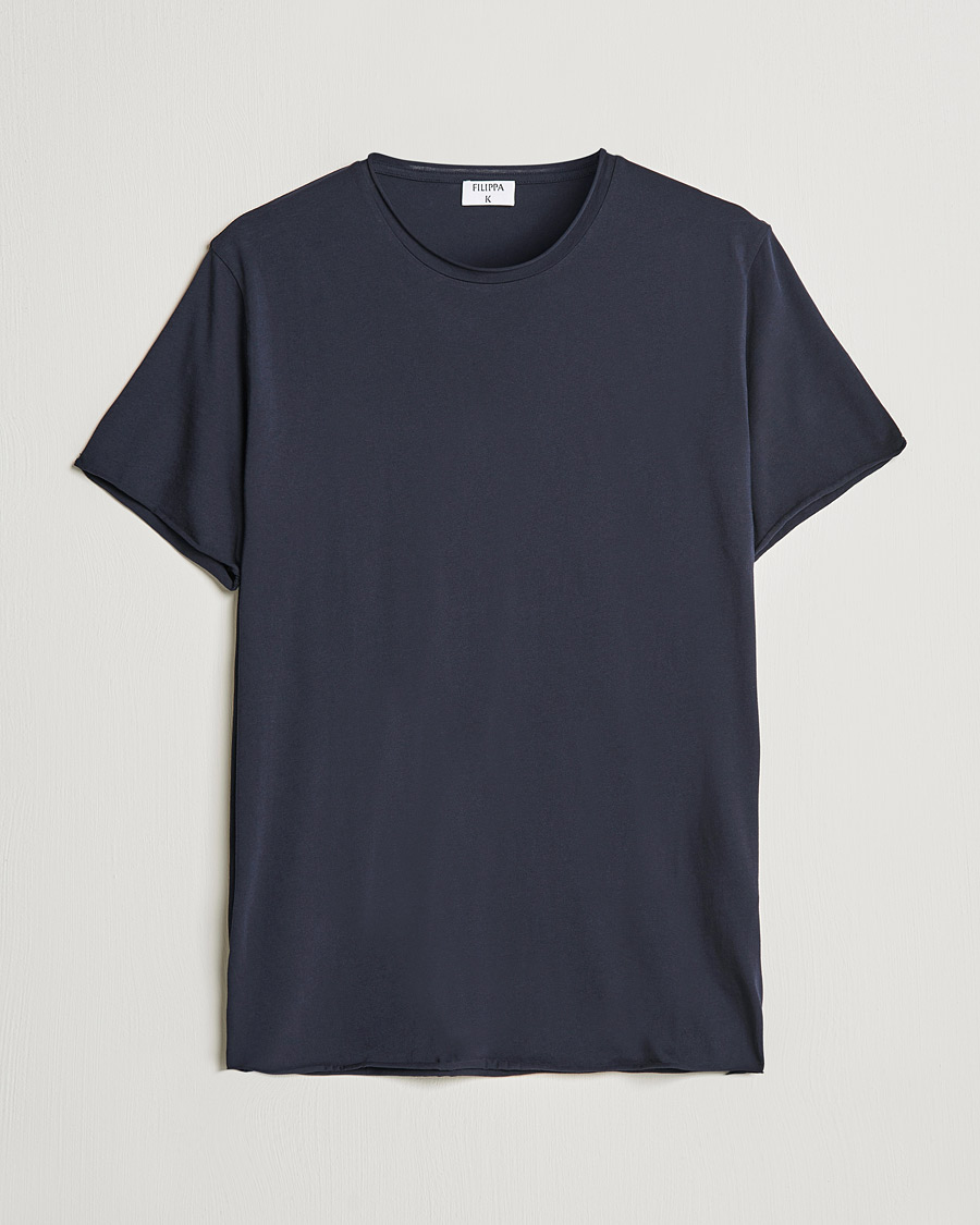 Herren | T-Shirts | Filippa K | Roll Neck Crew Neck Tee Navy