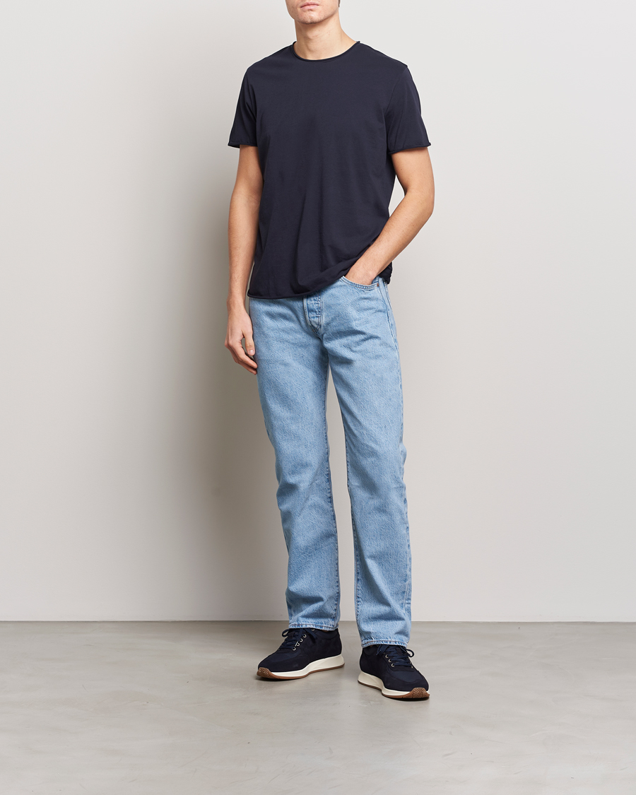Herren | T-Shirts | Filippa K | Roll Neck Crew Neck Tee Navy