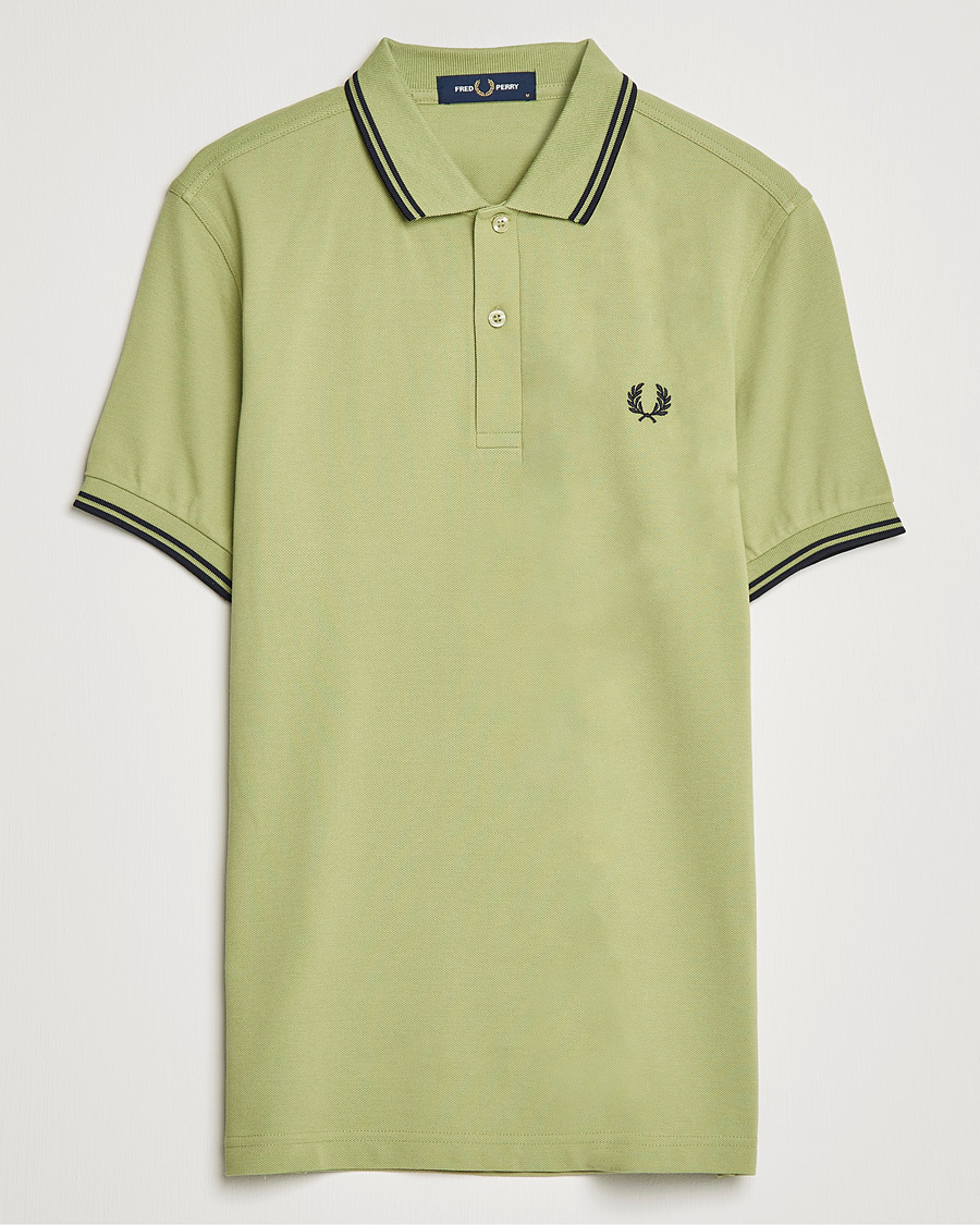 Herren | Poloshirts | Fred Perry | Twin Tip Polo Sage Green 