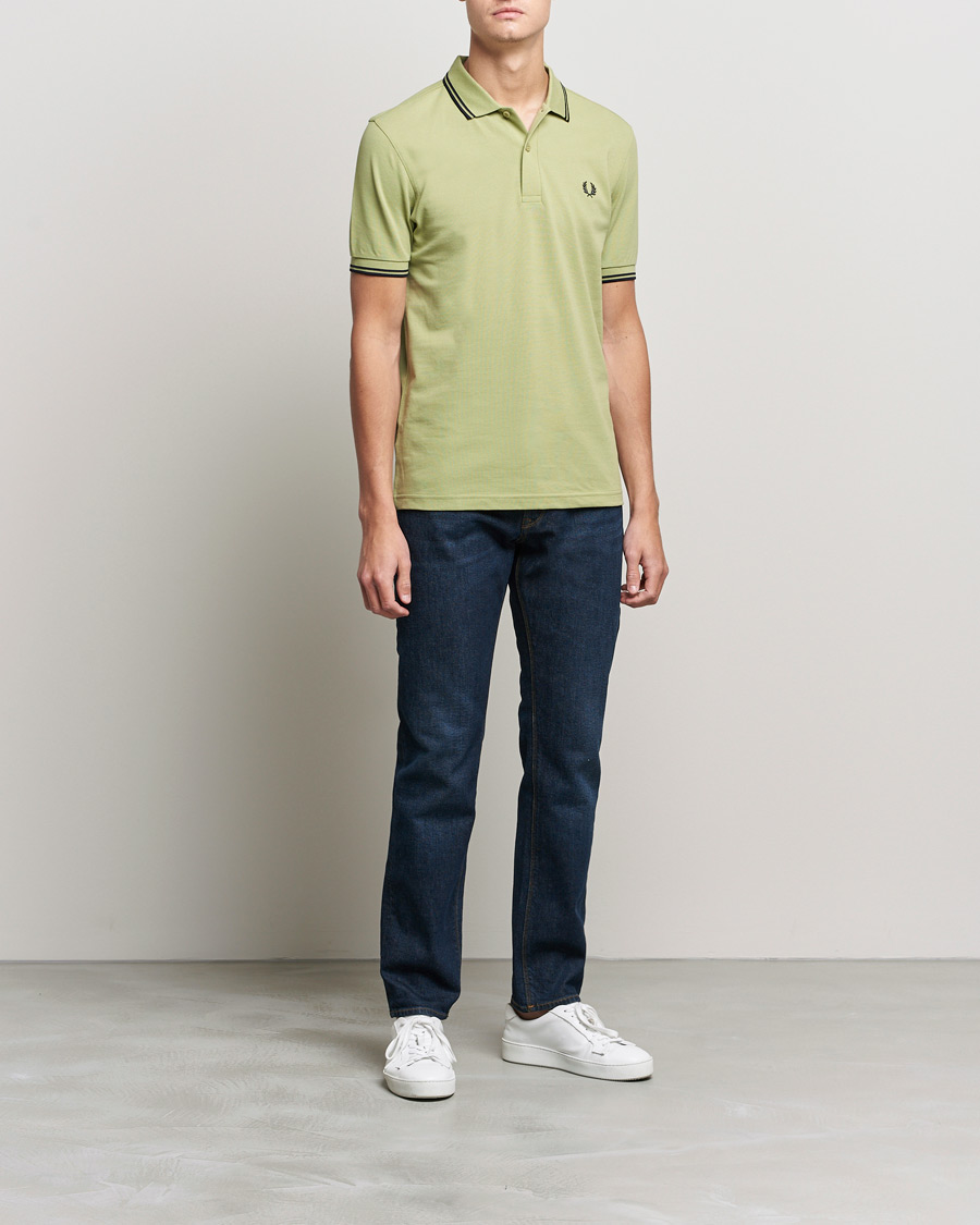 Herren | Poloshirt | Fred Perry | Twin Tip Polo Sage Green 