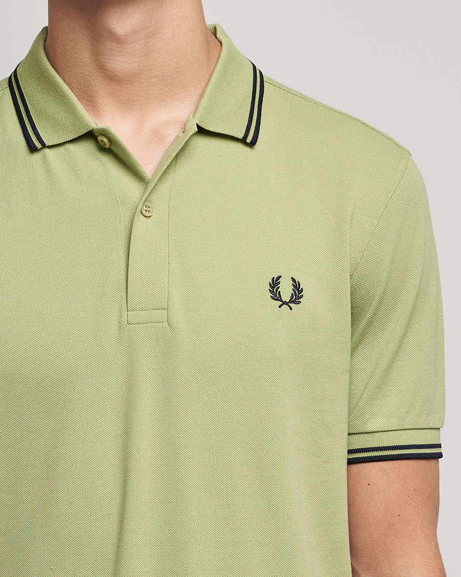 Herren | Poloshirts | Fred Perry | Twin Tip Polo Sage Green 