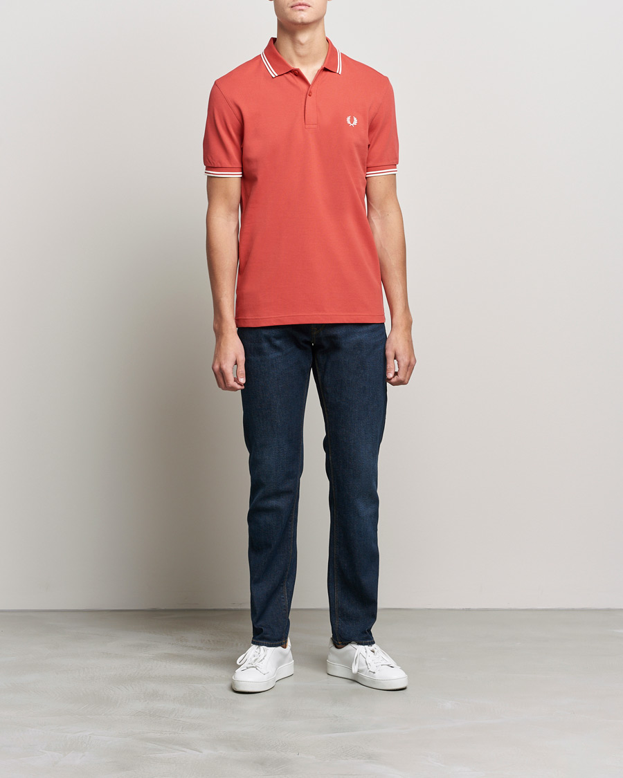 Herren | Poloshirt | Fred Perry | Twin Tip Polo Washed Red