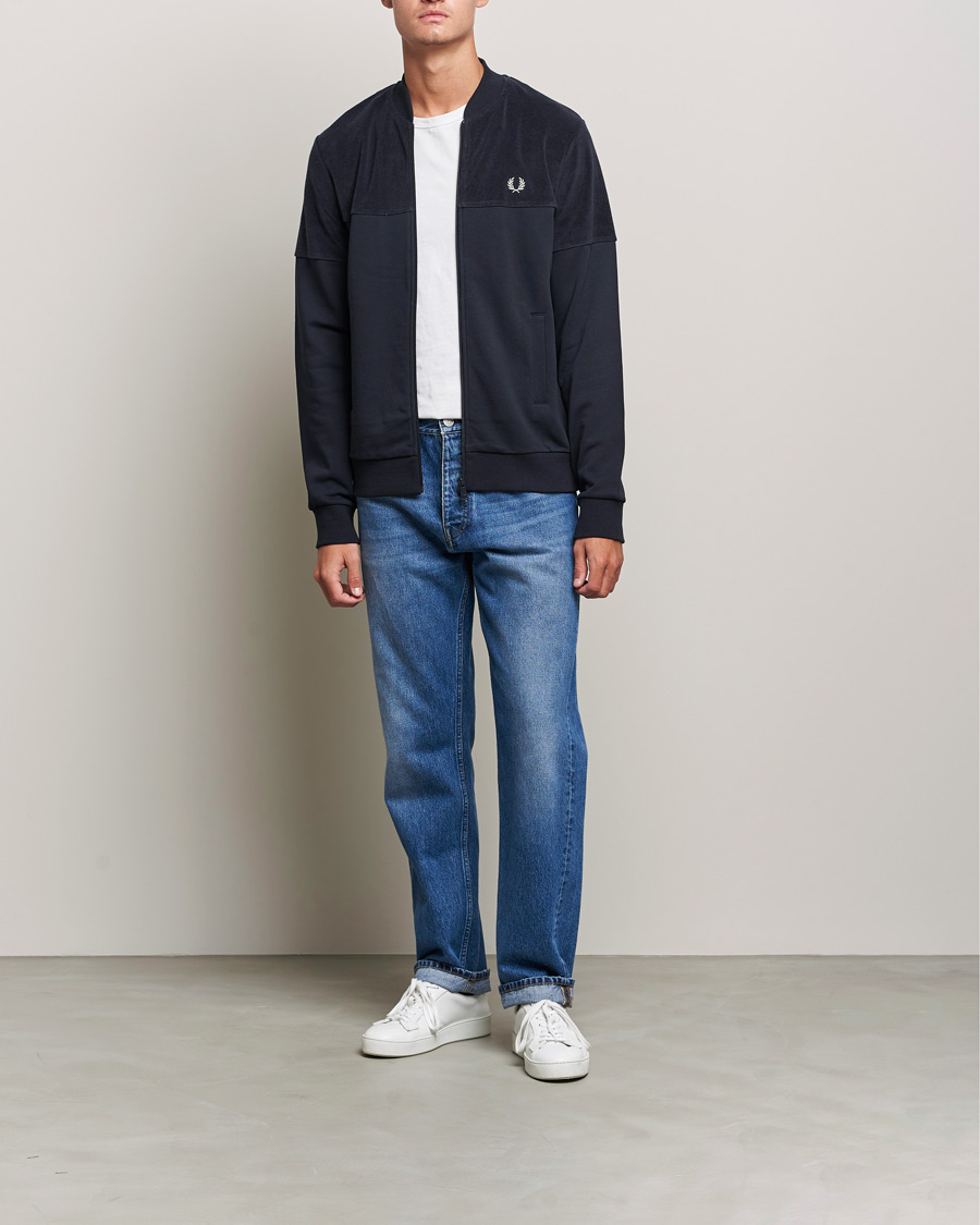 Herren | Best of British | Fred Perry | Towelling Pannel Track Jacket Navy