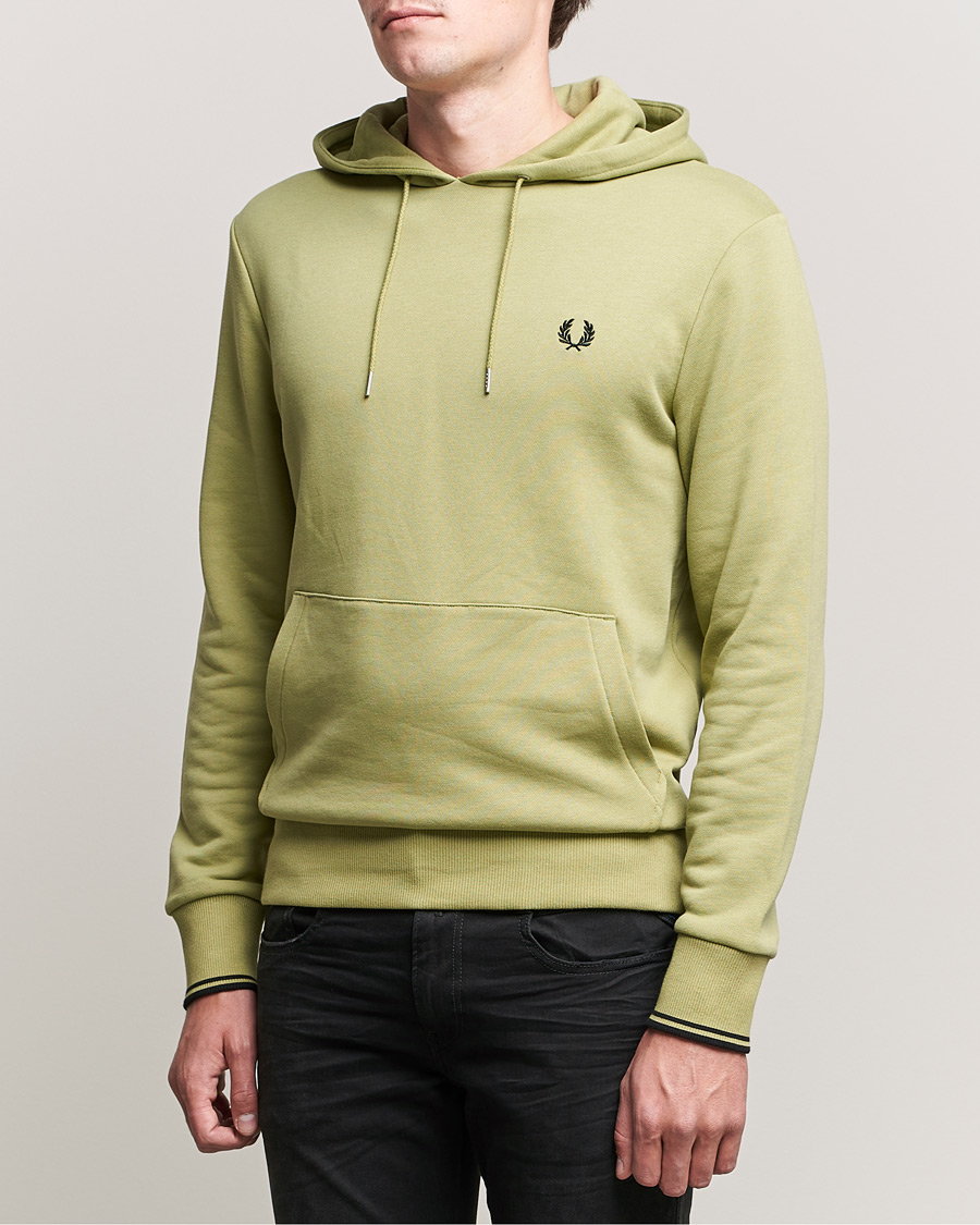 Herren | Pullover | Fred Perry | Tipped Hooded Sweatshirt Sage Green 