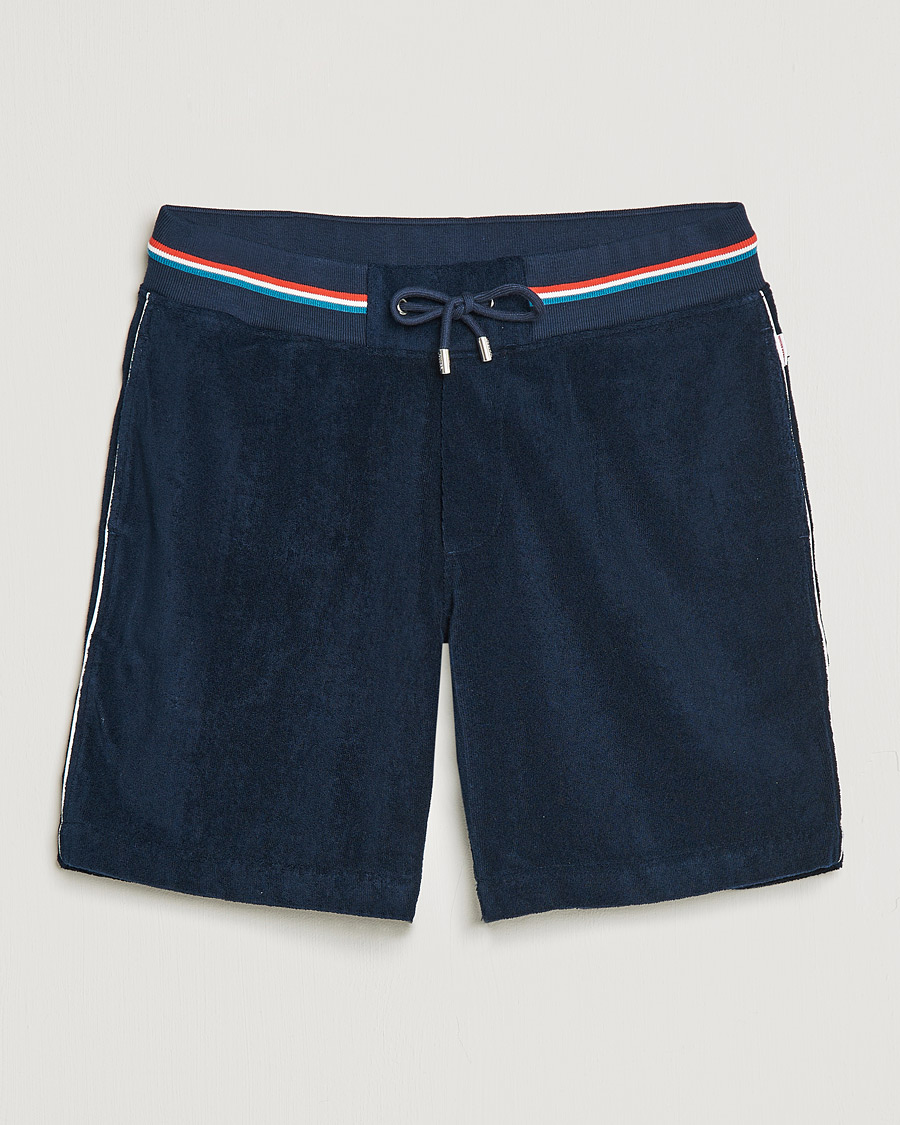 Herren | Shorts | Orlebar Brown | Afador OB Stripe Towelling Shorts Navy