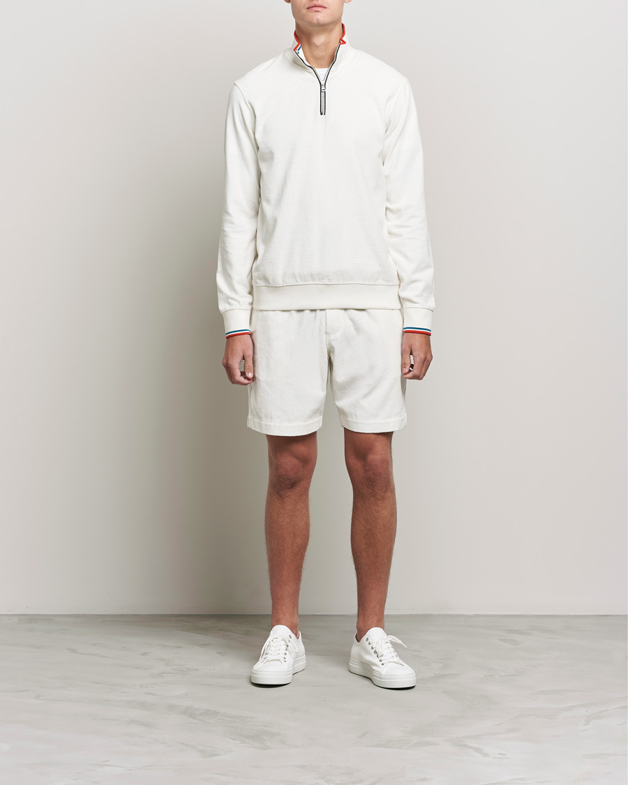 Herren | Shorts | Orlebar Brown | Afador OB Stripe Towelling Shorts White Sand