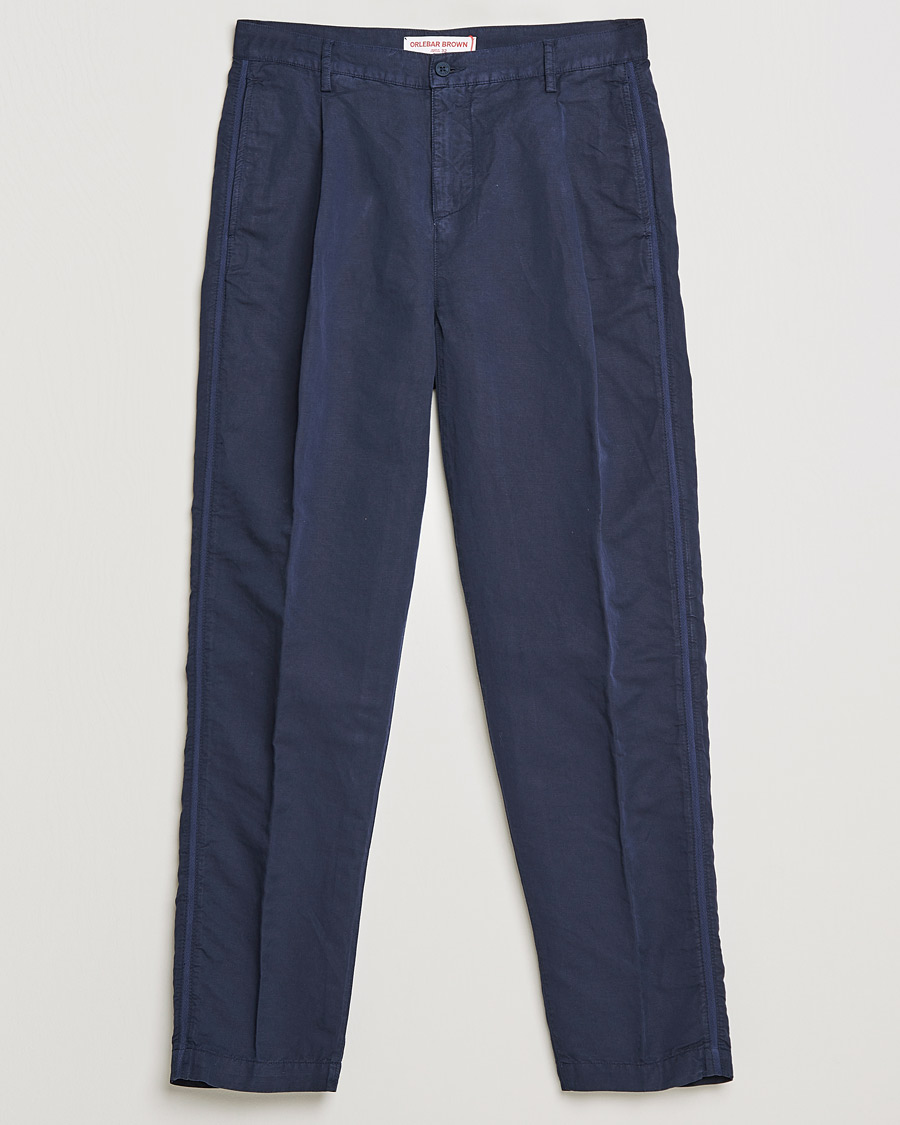 Herren | Hosen | Orlebar Brown | Dunmore Linen/Cotton Trousers Night Iris