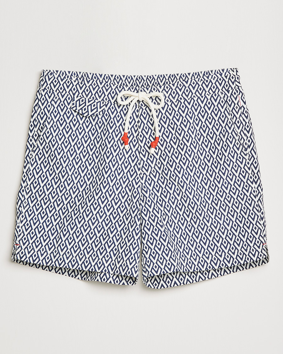 Herren | Badehosen | Orlebar Brown | Standard Cano Printed Swimshorts Navy/Cloud