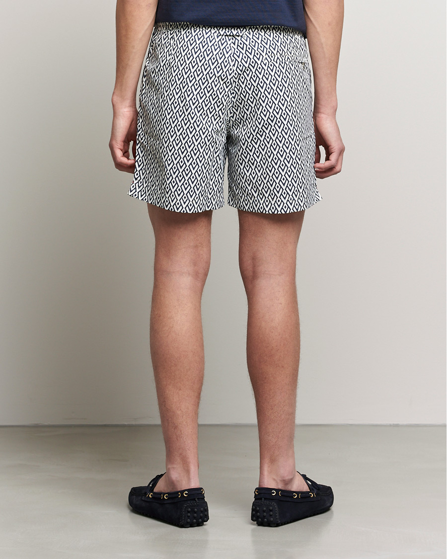 Herren | Badehosen | Orlebar Brown | Standard Cano Printed Swimshorts Navy/Cloud