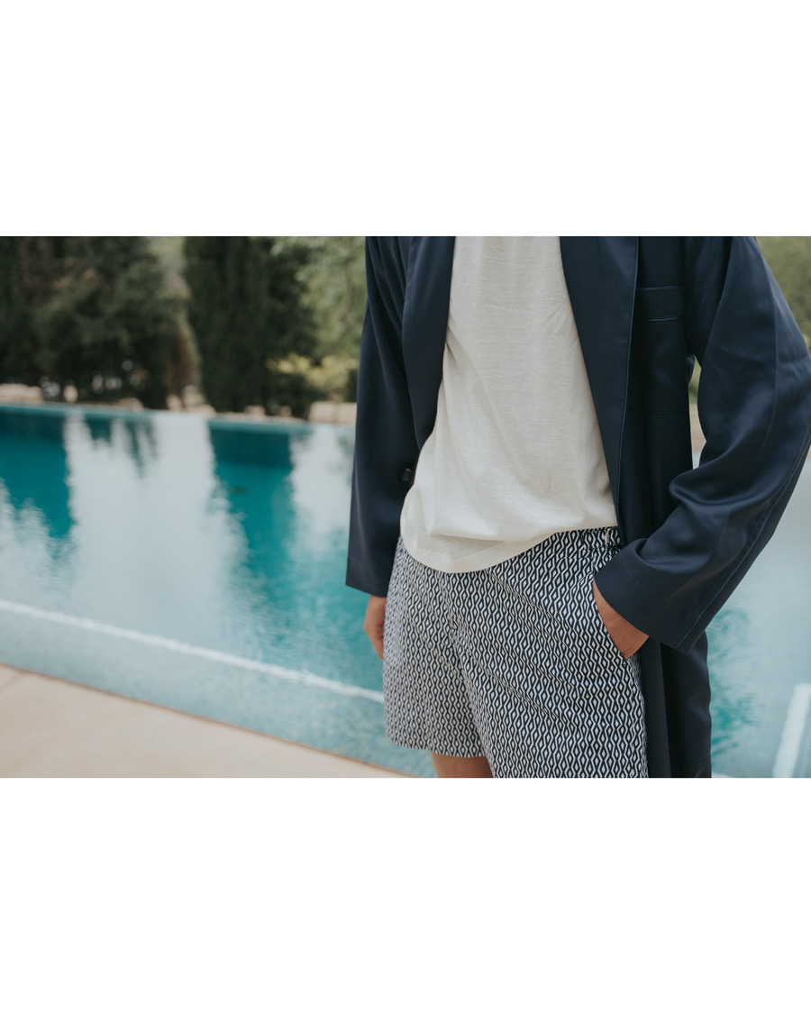 Herren | Badehosen | Orlebar Brown | Standard Cano Printed Swimshorts Navy/Cloud