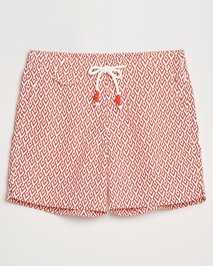 Herren | Badehosen | Orlebar Brown | Standard Cano Printed Swimshorts Summer Red/Cloud