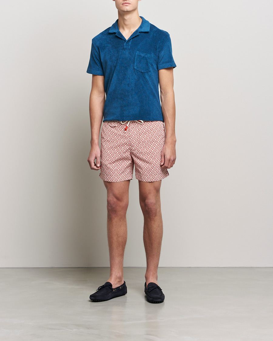 Herren | Badehosen | Orlebar Brown | Standard Cano Printed Swimshorts Summer Red/Cloud