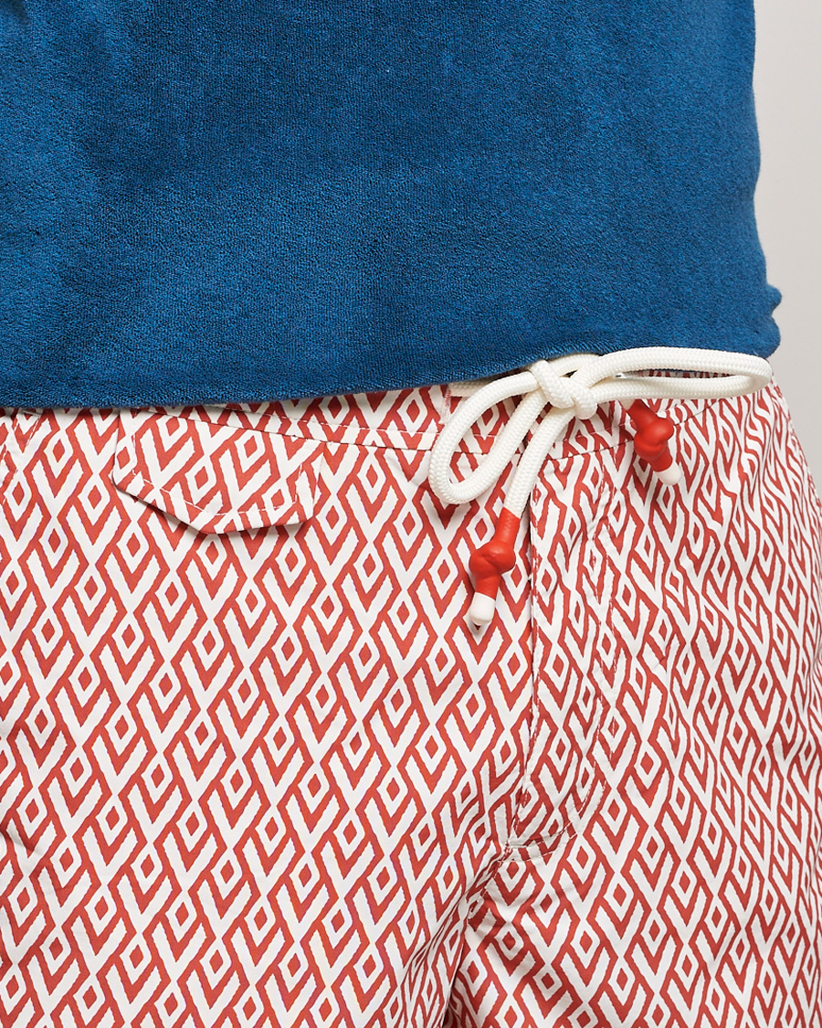 Herren | Badehosen | Orlebar Brown | Standard Cano Printed Swimshorts Summer Red/Cloud