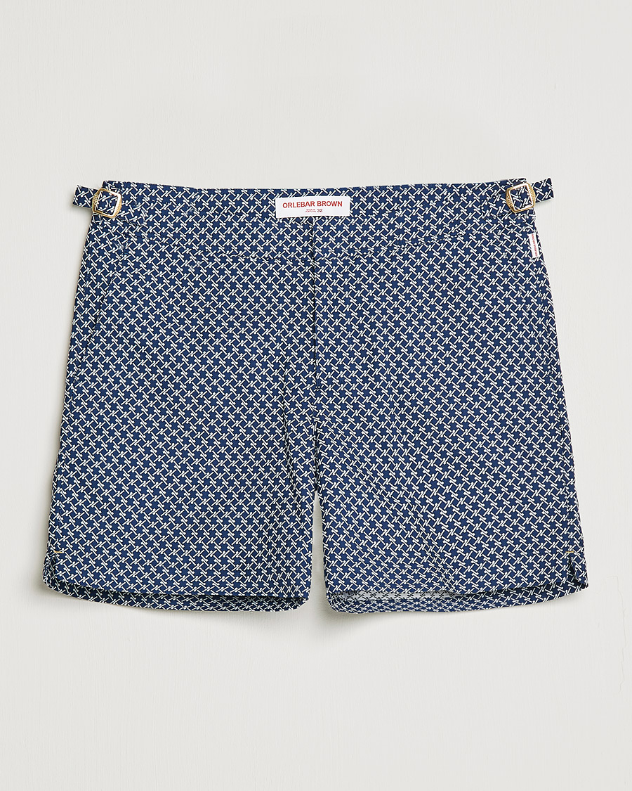Herren | Badehosen | Orlebar Brown | Bulldog Seglas Jacquard Swimshorts Night Iris/Cloud