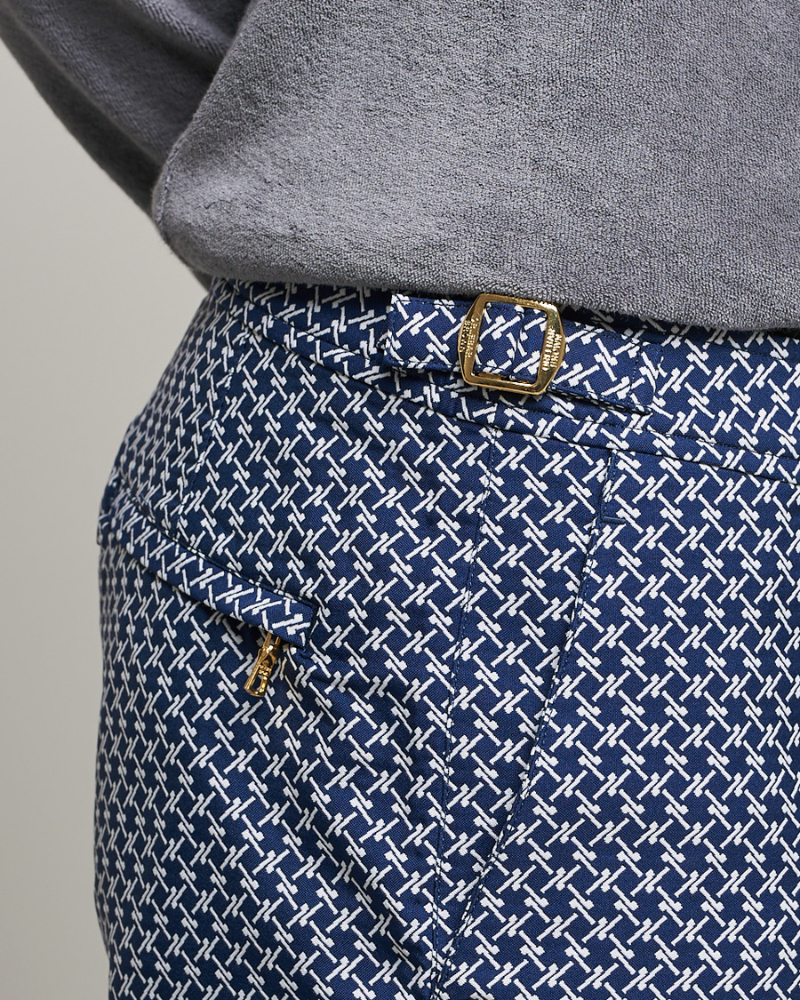 Herren | Badehosen | Orlebar Brown | Bulldog Seglas Jacquard Swimshorts Night Iris/Cloud