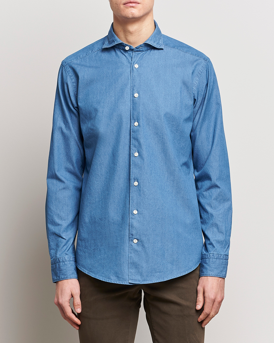 Herren | Hemden | Eton | Lightweight Casual Fit Denim Shirt Blue