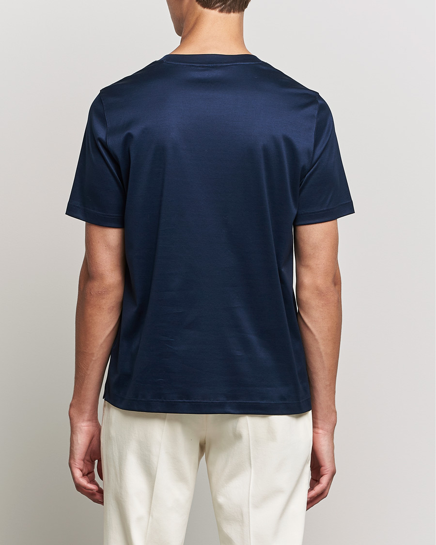 Herren | T-Shirts | Eton | Filo Di Scozia Cotton T-Shirt Navy