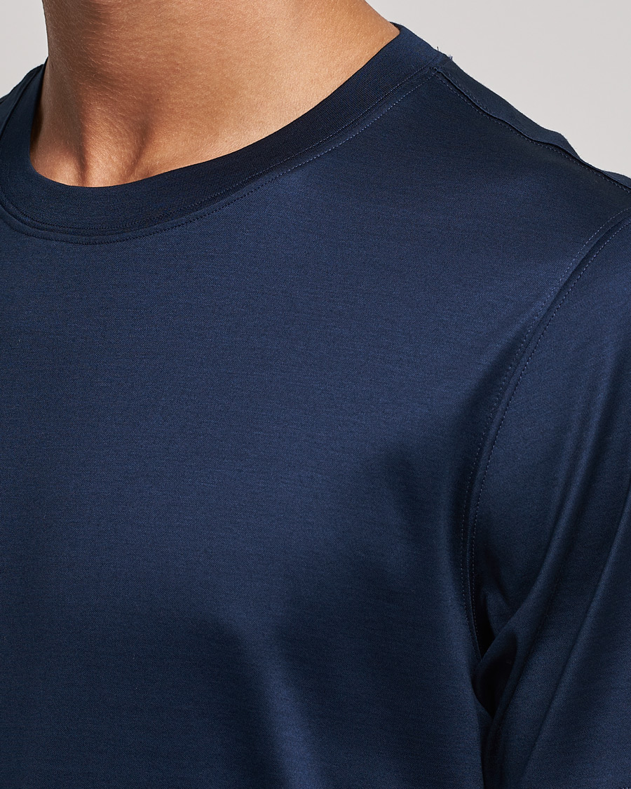 Herren | T-Shirts | Eton | Filo Di Scozia Cotton T-Shirt Navy