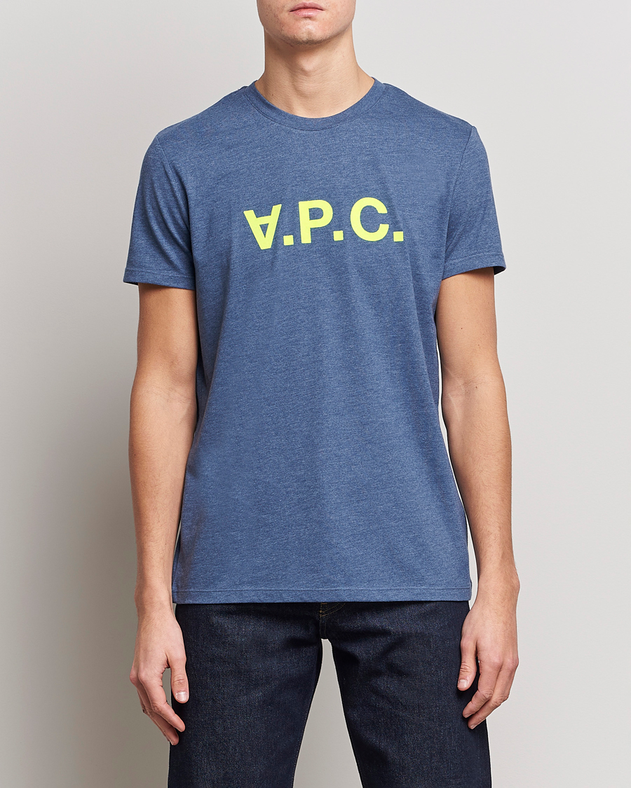 Herren | Kurzarm T-Shirt | A.P.C. | VPC Neon Short Sleeve T-Shirt Marine