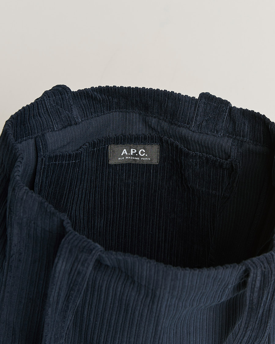 Herren | A.P.C. Lou Corduroy Tote Bag Navy | A.P.C. | Lou Corduroy Tote Bag Navy