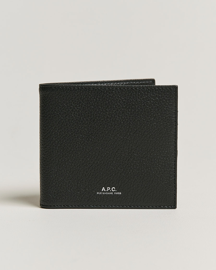 Herren | A.P.C. Grain Leather Wallet Black | A.P.C. | Grain Leather Wallet Black