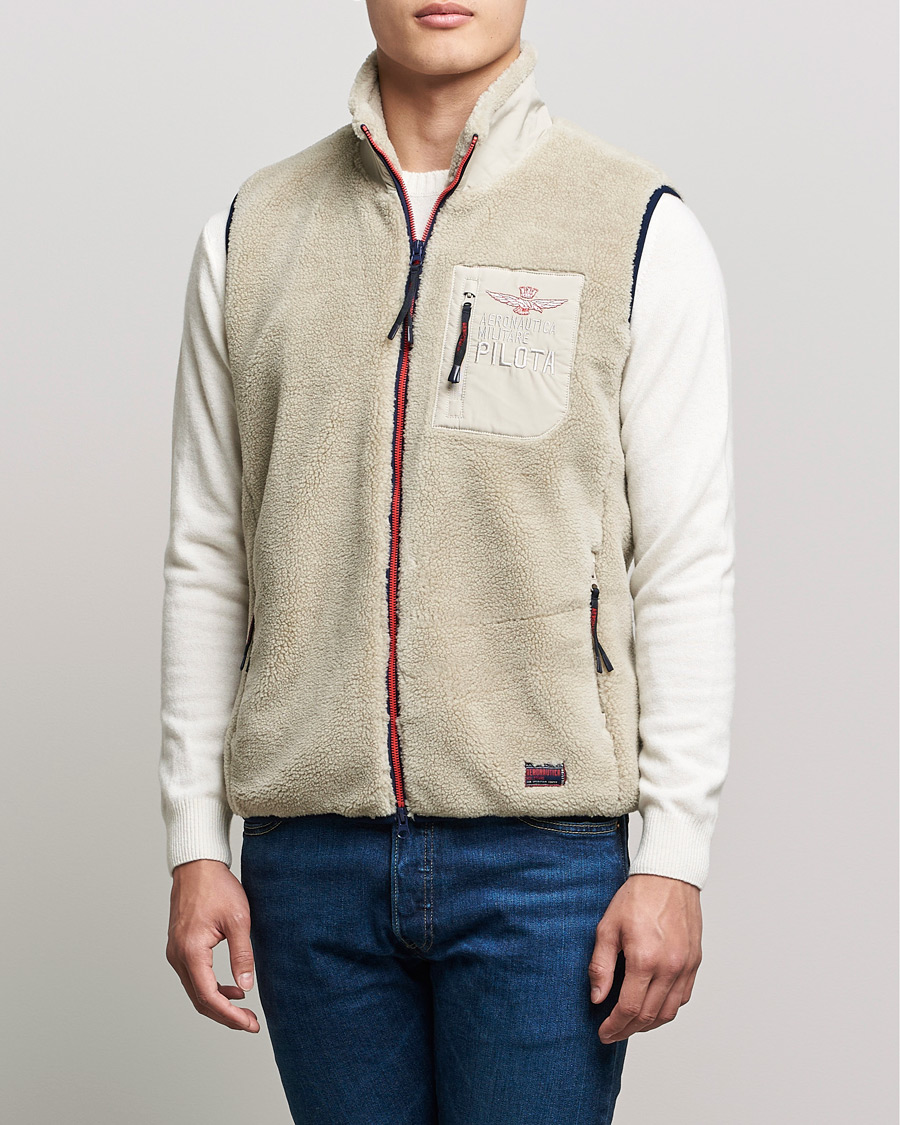 Herren | Jacken | Aeronautica Militare | Gilet Fleece Vest Abbey Stone