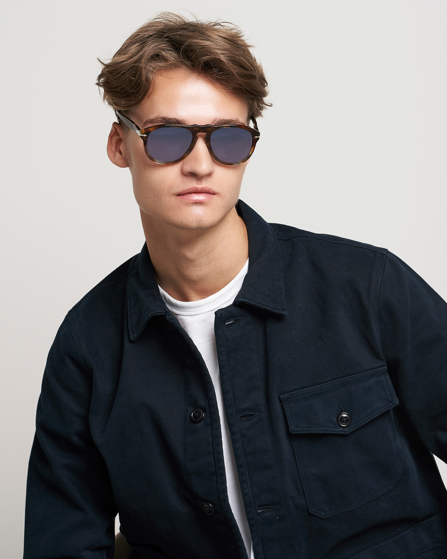 Herren | Persol 0PO0649 Sunglasses Havana/Blue | Persol | 0PO0649 Sunglasses Havana/Blue