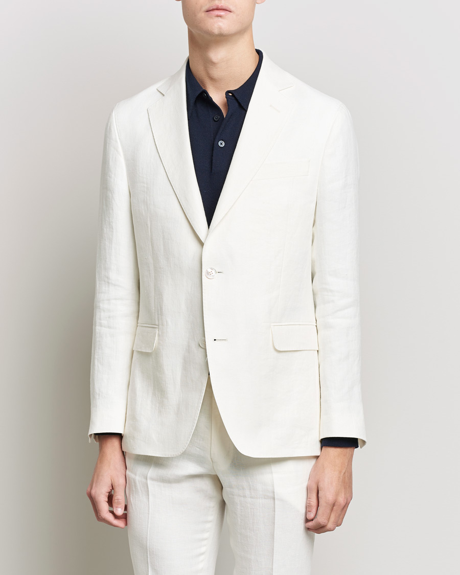 Herren | Leinensakko | Oscar Jacobson | Fogerty Linen Blazer White