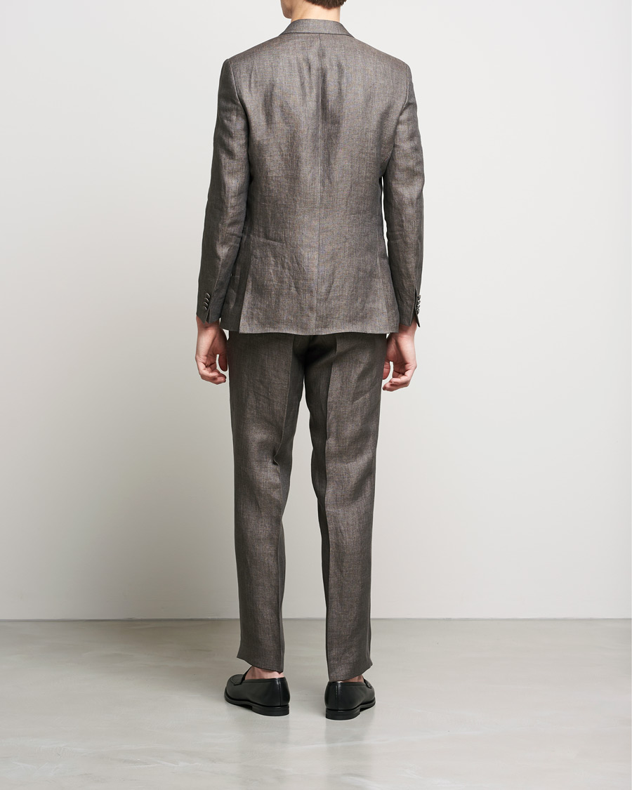 Herren | Anzüge | Oscar Jacobson | Figaro Linen Tuxedo Brown