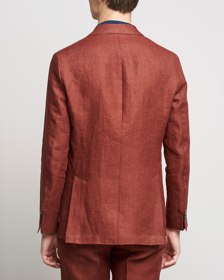Herren | Sakkos | Oscar Jacobson | Ferry Soft Patch Pocket Linen Blazer Rust
