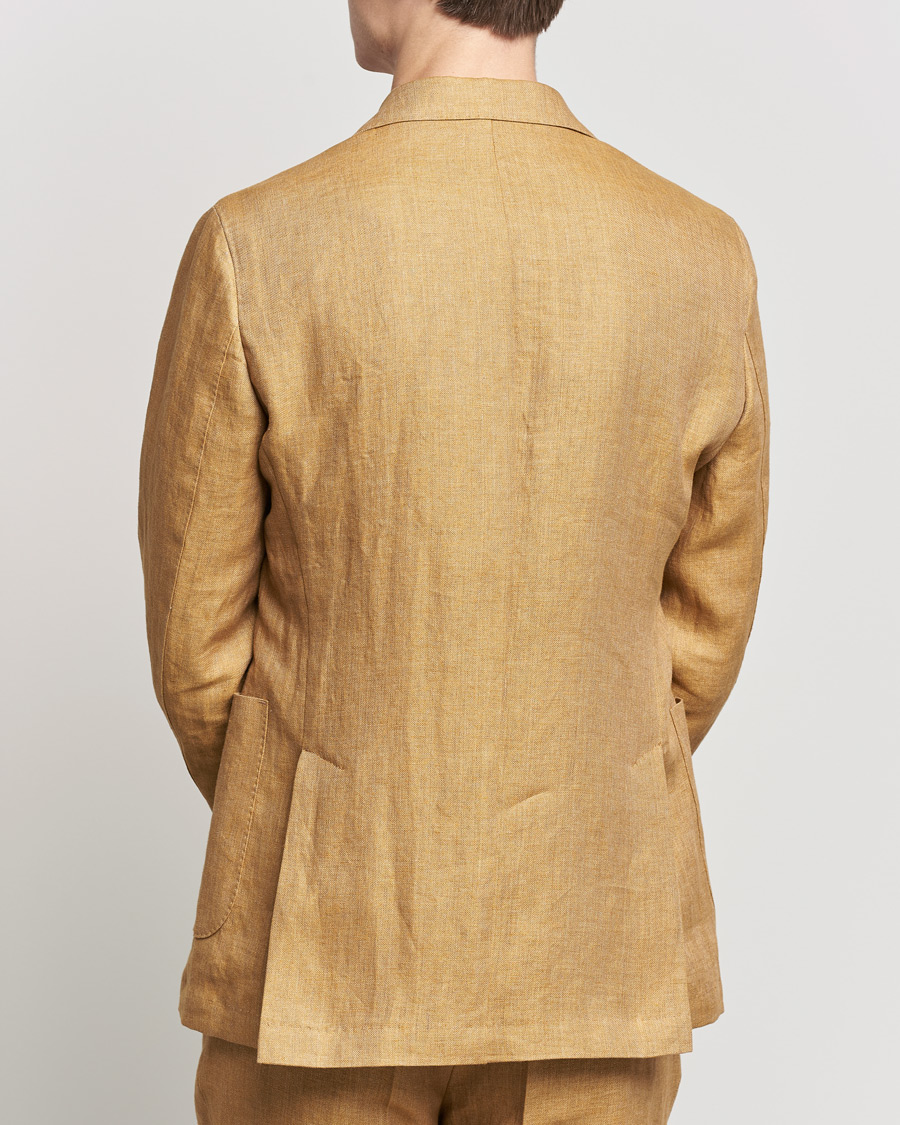 Herren | Sakkos | Oscar Jacobson | Ferry Soft Patch Pocket Linen Blazer Dusky Yellow