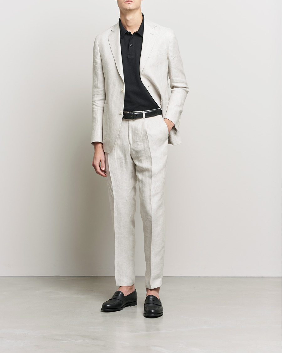 Herren | Sakkos | Oscar Jacobson | Ferry Soft Patch Pocket Linen Blazer Creme