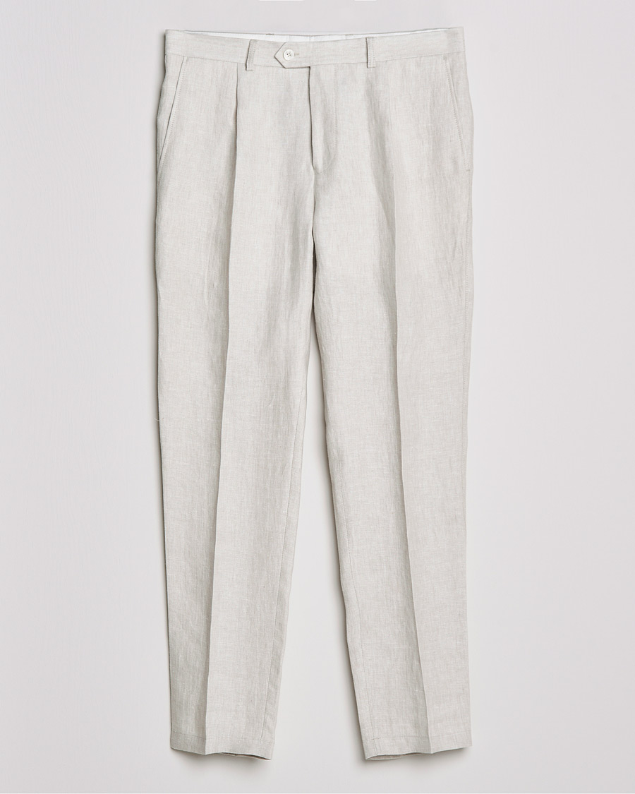 Herren | Hosen | Oscar Jacobson | Delon Linen Trousers Creme