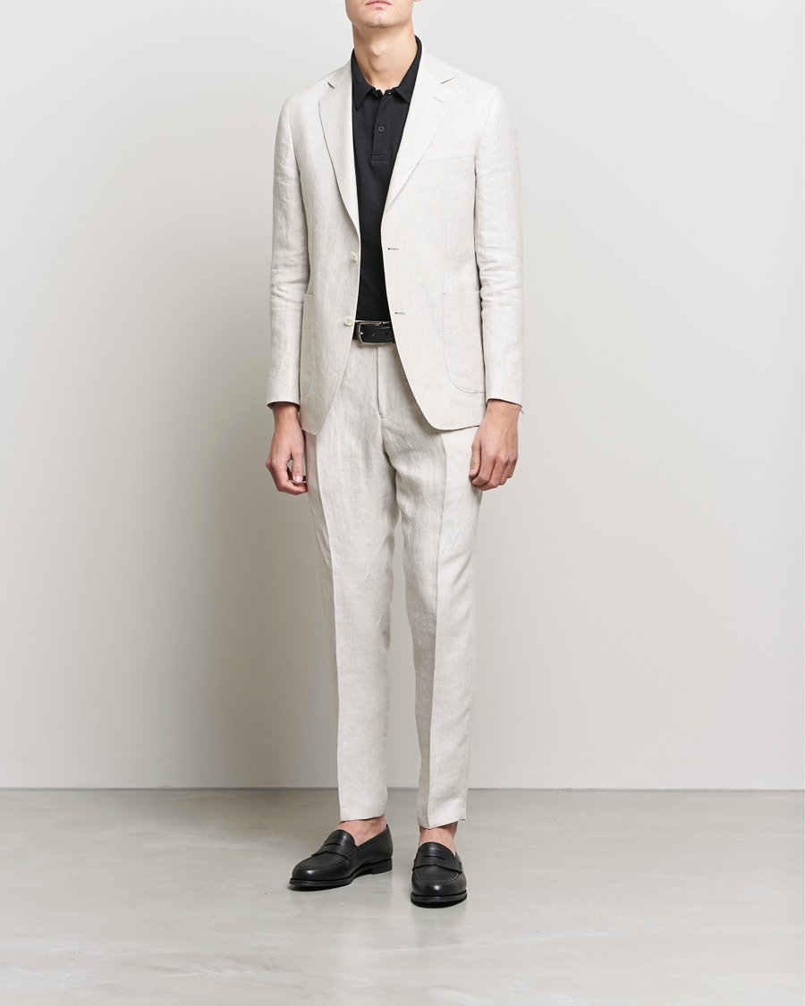 Herren | Hosen | Oscar Jacobson | Delon Linen Trousers Creme