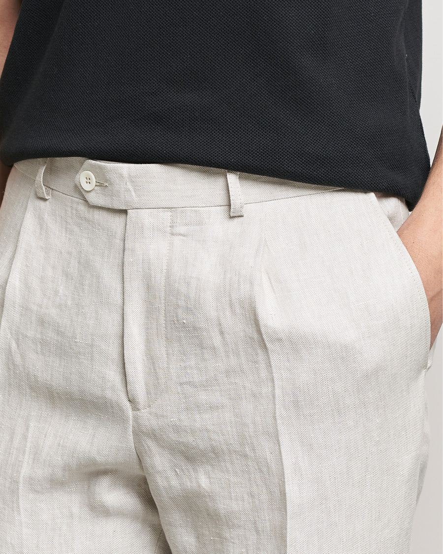 Herren | Hosen | Oscar Jacobson | Delon Linen Trousers Creme