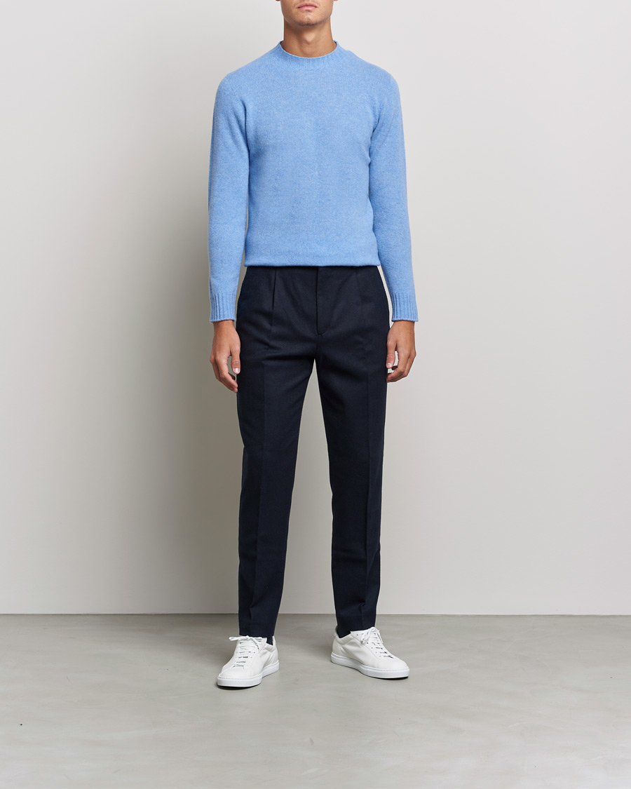 Herren | Rundausschnitt | Altea | Wool/Cashmere Crew Neck Sweater Light Blue