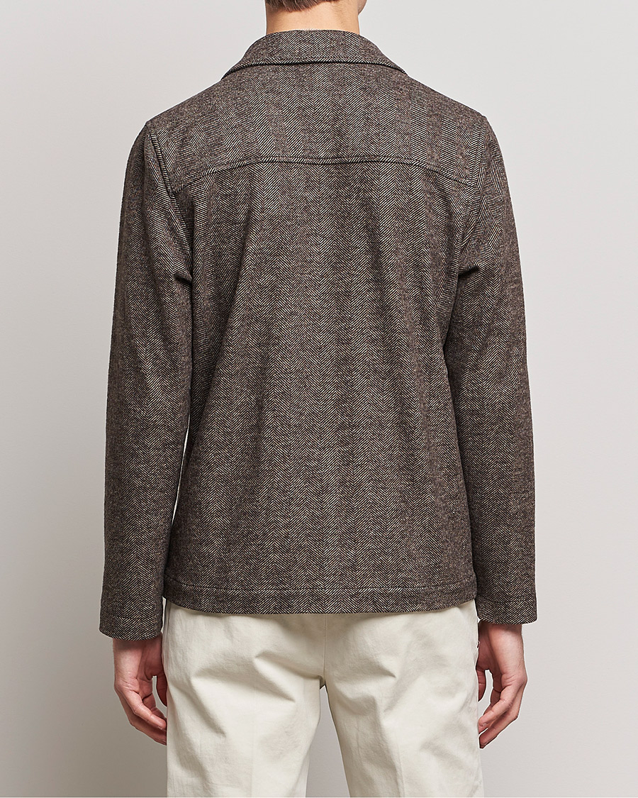 Herren | Jacken | Altea | Herringbone Wool Chore Jacket Brown