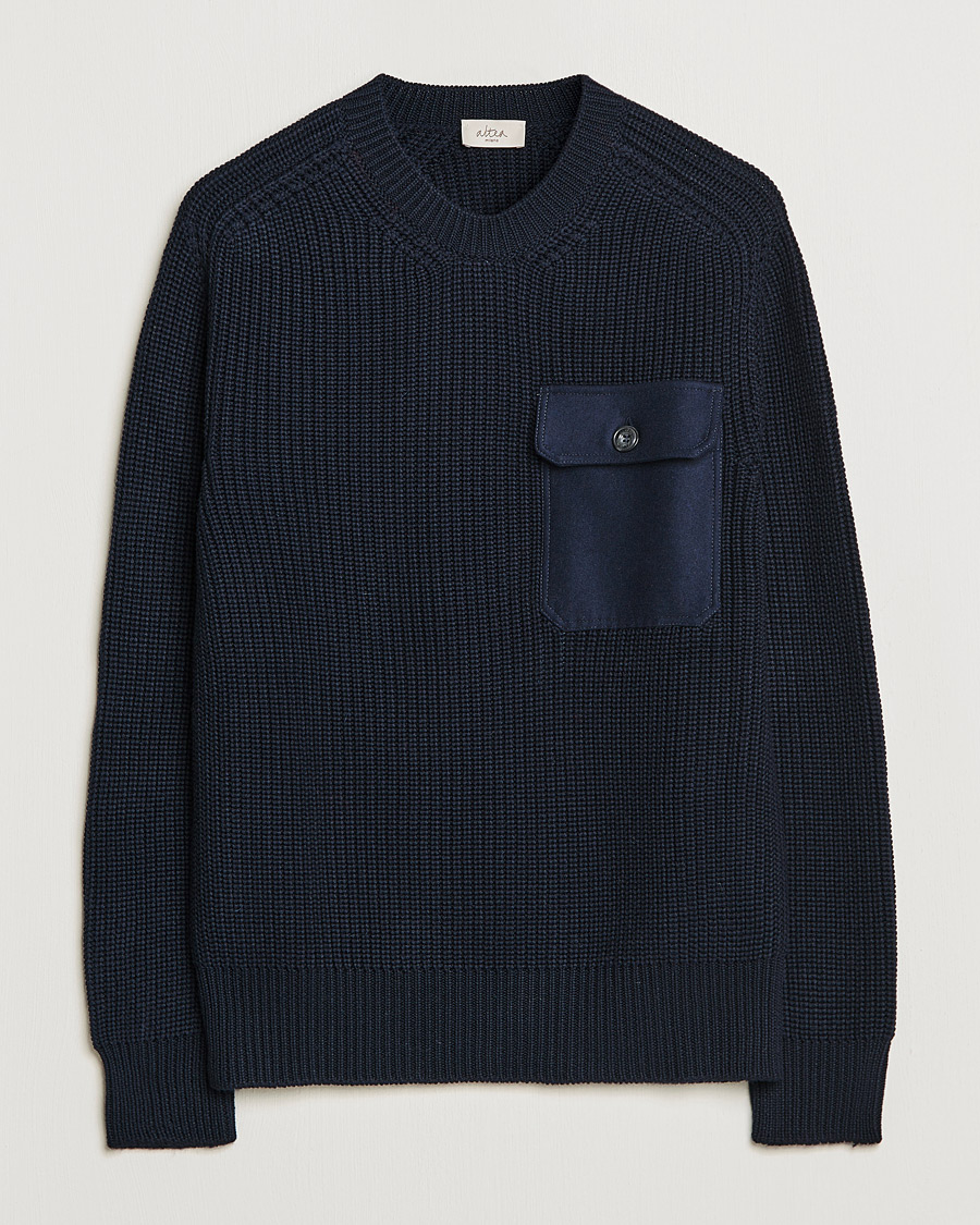 Herren | Pullover | Altea | Soft Wool Knitted Blazer Navy