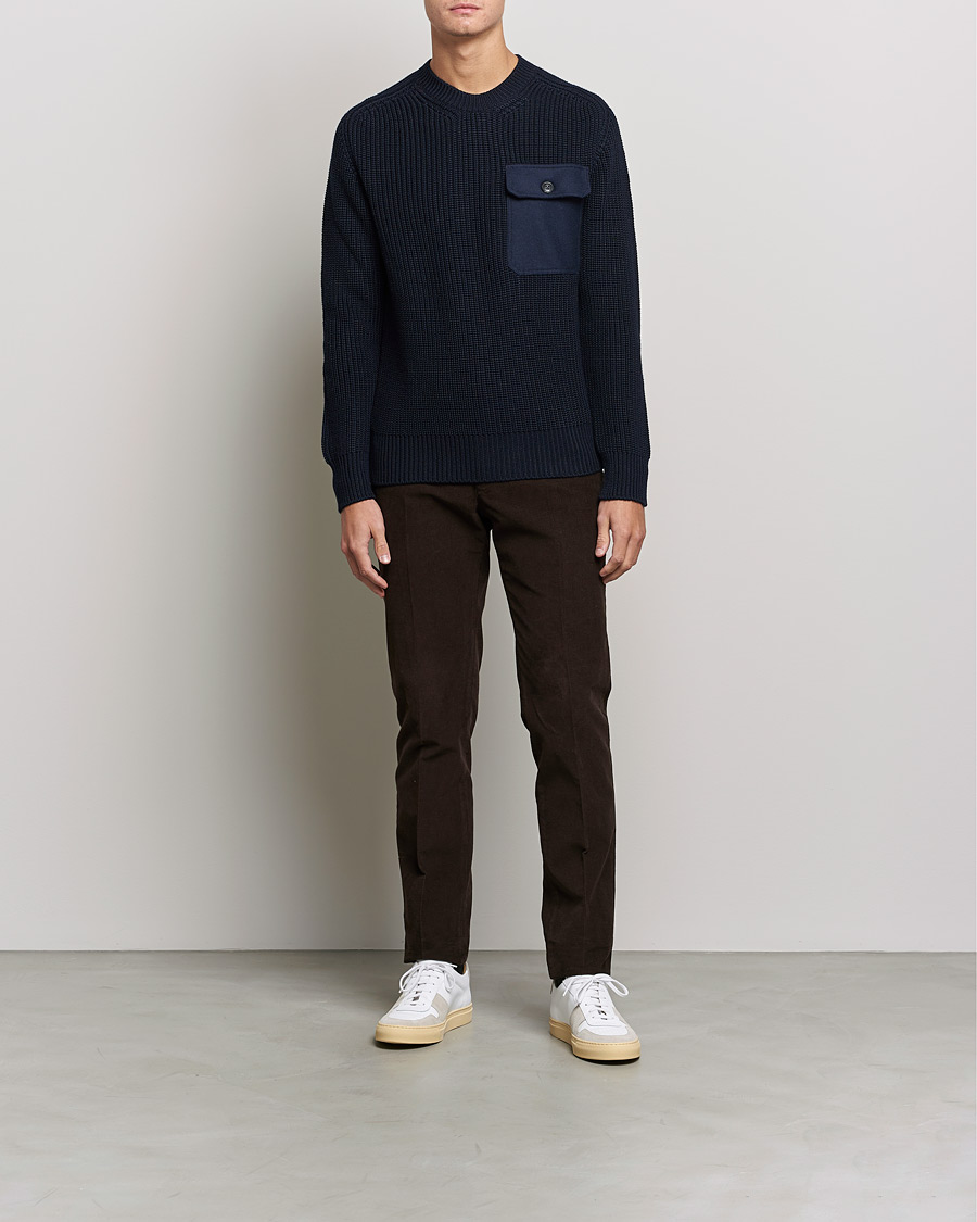 Herren | Pullover | Altea | Soft Wool Knitted Blazer Navy